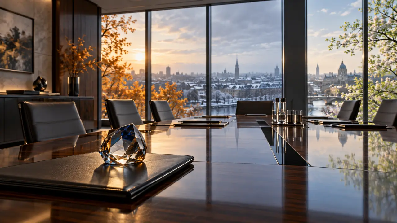 Table de conseil d'administration dans un espace élégant et confidentiel